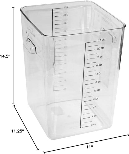Rubbermaid Commercial Products Space Saving Square Food Storage Container 6 Quart Clear for Kitchen/Sous Vide/Meal Prep