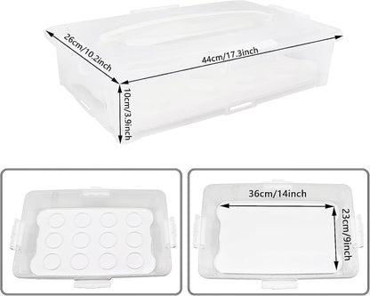 1Pack White Plastic Cake and Cupcake Carrier Holder, Large Portable Storage Container for Storing 12 Cupcakes or 1 Large Cake