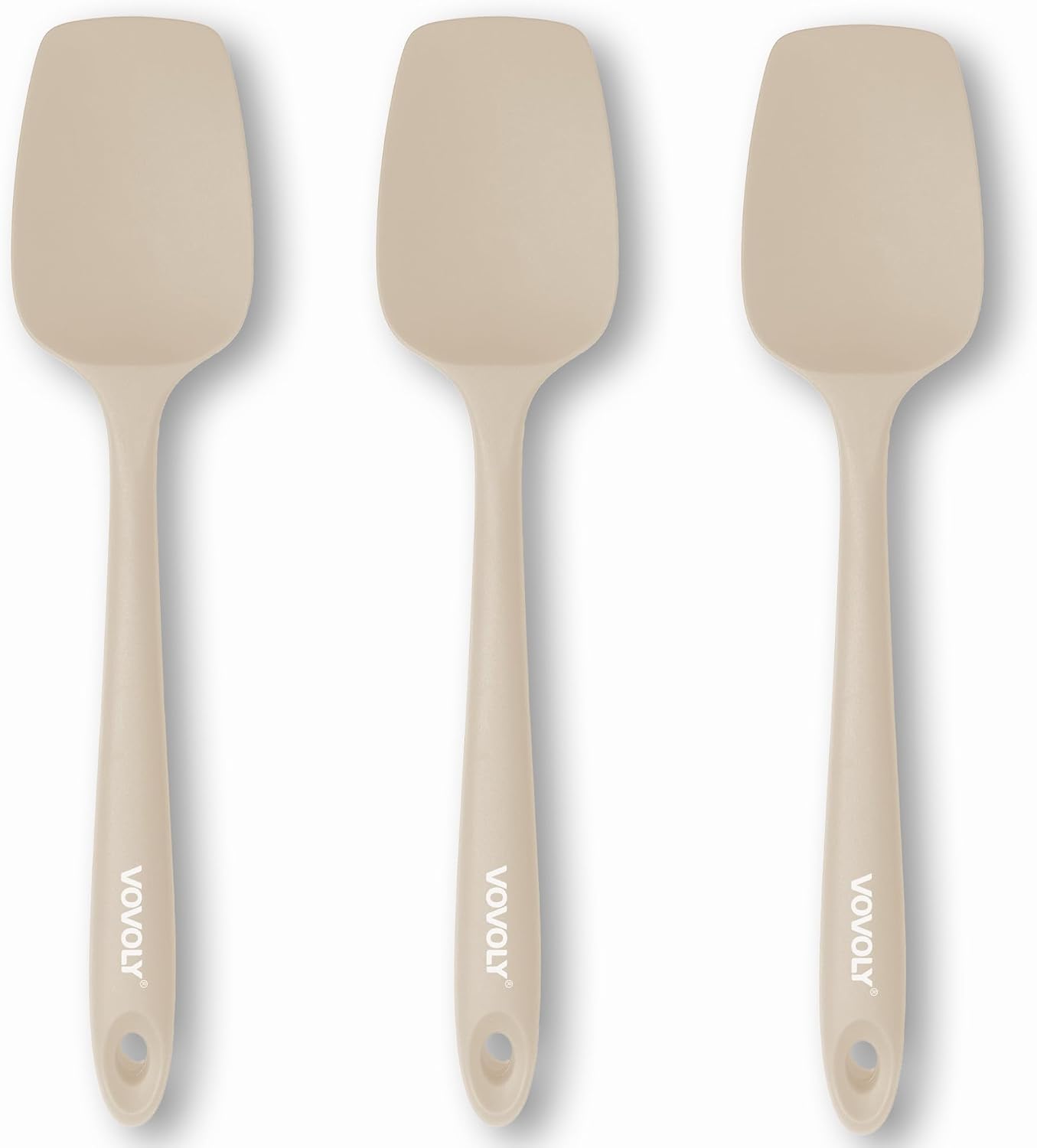 Silicone Spatula Set, High Heat Resistan Rubber Spoon Spatula, Non-Stick Spoonula with Seamless One Piece Design, Flexible Scrapers Baking Mixing Tool,3 Pack, Black