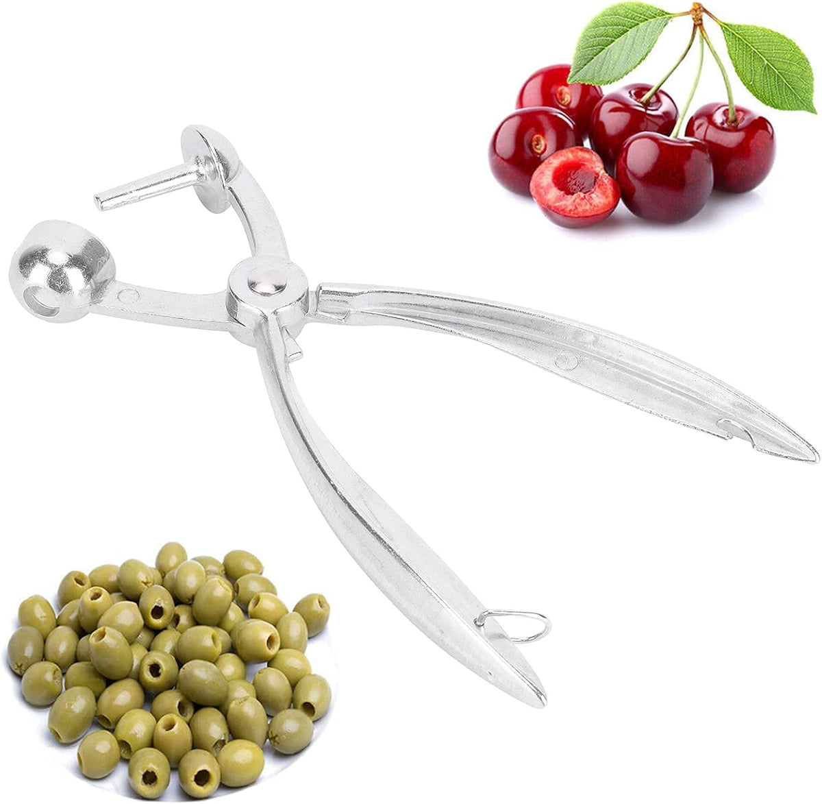 Cherry Pitter Olive Core Remover, 7.1in Aluminum