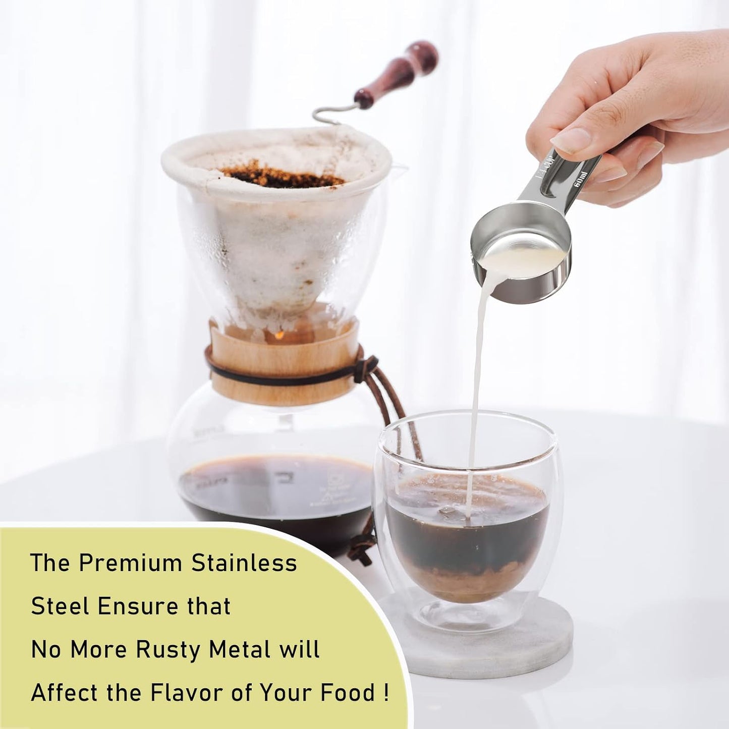 1PCS 3/4Cup (180ml, 6oz) Single Measuring Cup, Stainless Steel Measure Scoop, Metric and US Measurement, Dishwasher Safe