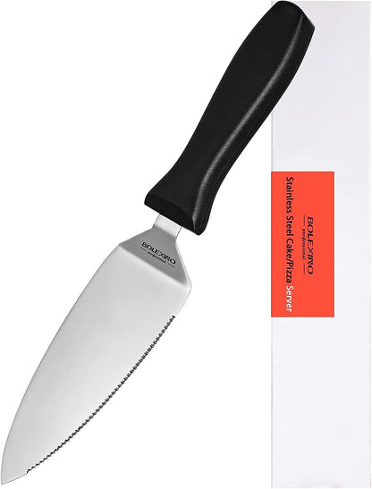 7 Inch Cake & Pie Server, Long Dense Serrated Blade, Thick Blade
