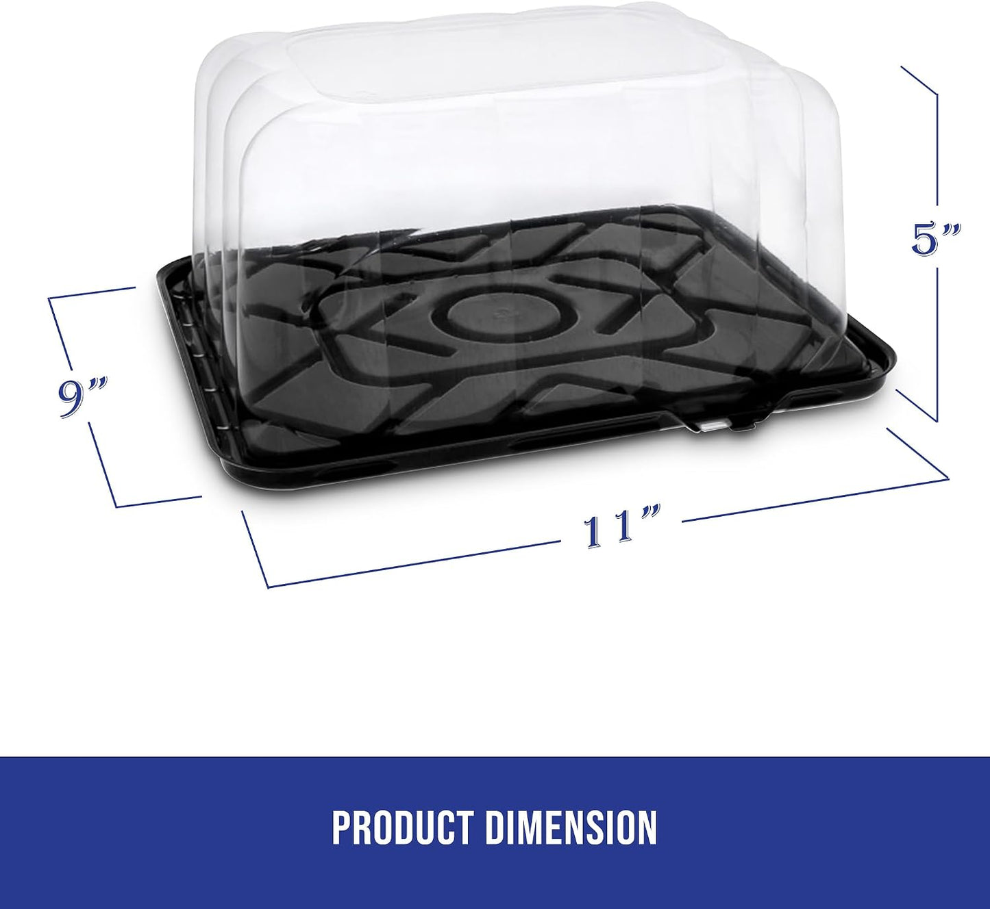 MT Products Round PET Plastic Cake Container 8" - Plastic Bakery Boxes (Pack of 5) - Made in the USA