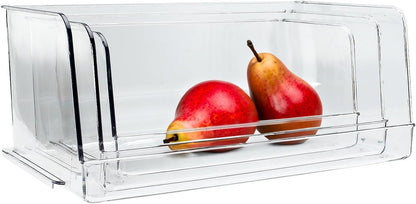 SIMPLEMADE Clear Refrigerator Organizer Bins - Clear Bins for Fridge, Containers for Fridge and Freezer, Multipurpose Storage for Kitchen, Office, Bathroom, Pack of 3 (Design 2)