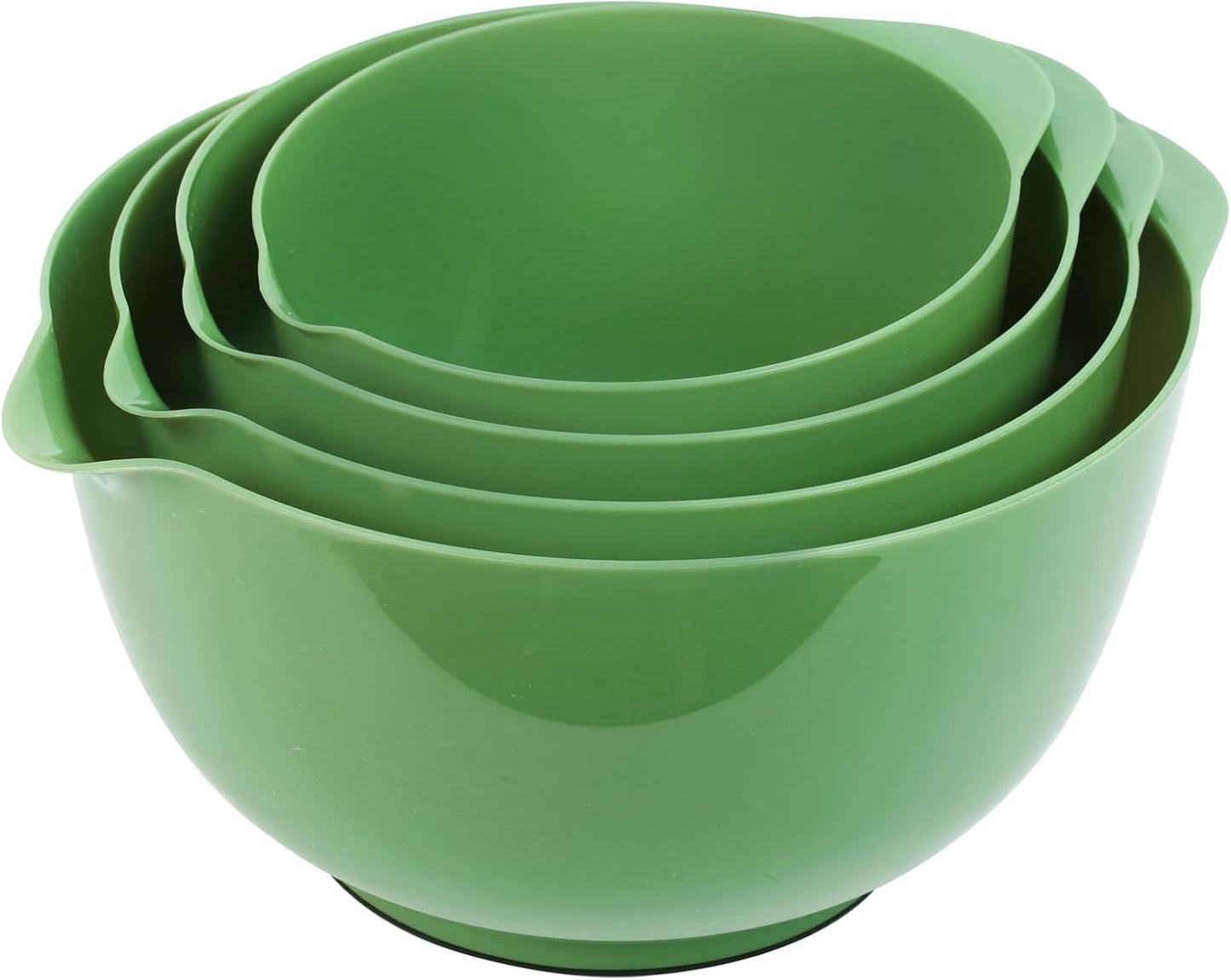 BoxedHome Nesting Plastic Mixing Bowl Set With Pour Spout, Microwave and Dishwasher Safe, BPA free Non-Slip Base, Set of 4 Size 1.7, 2.5, 3.5 and 4.5qt, Great for Prepping, Baking, Cooking (Dark Blue)