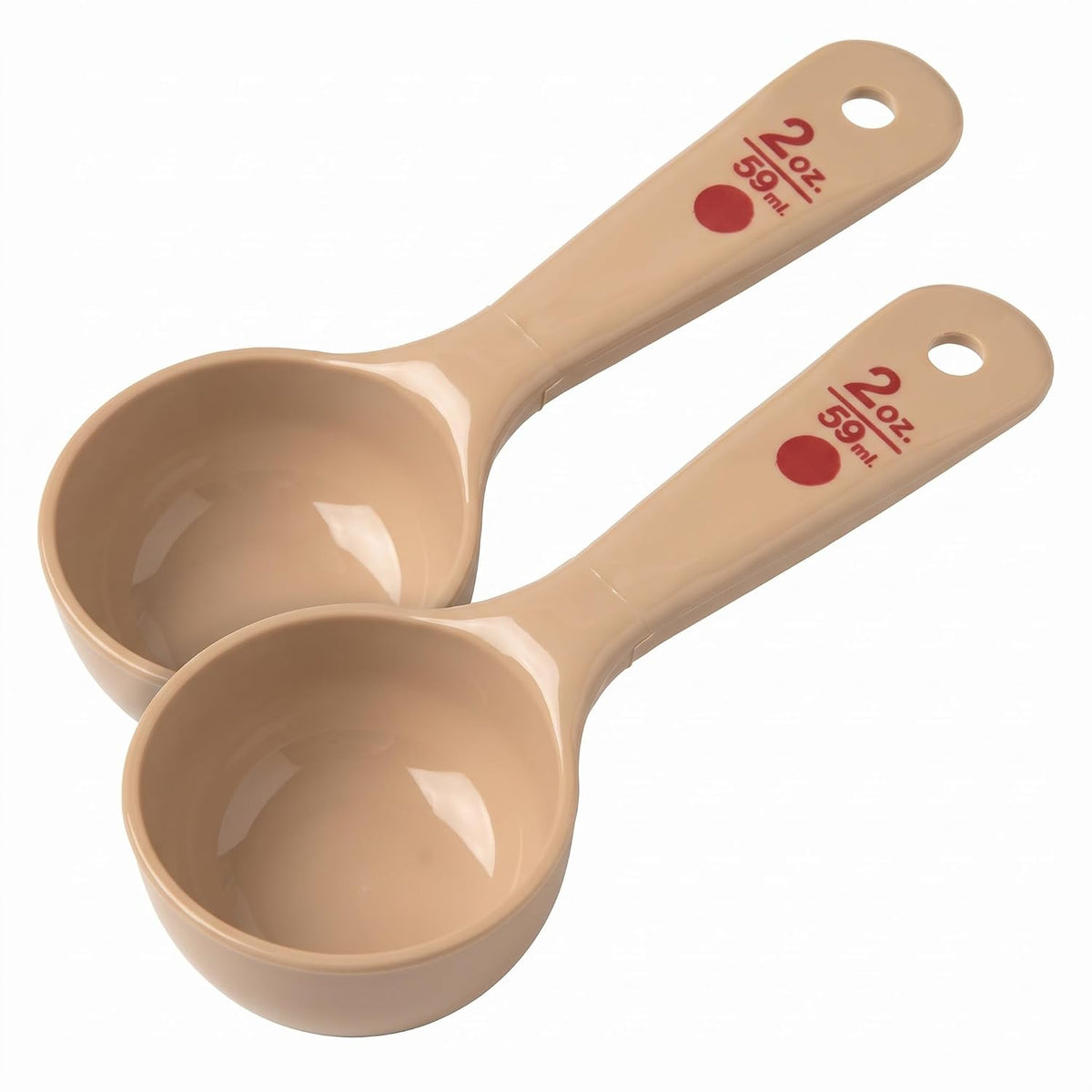 Carlisle FoodService Products Measure Miser Solid Spoon Measuring Spoon with Short Handle for Kitchens, Plastic, 4 Ounces, Beige