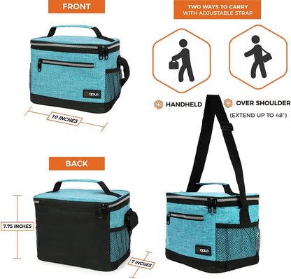 opux Insulated Lunch Box Men Women, Lunch Bag for Work School, Leakproof Soft Cooler Tote Adult, Large Lunch Pail Kids Boys Girls, Picnic Beach Food Bag with Shoulder Strap, Purple Floral
