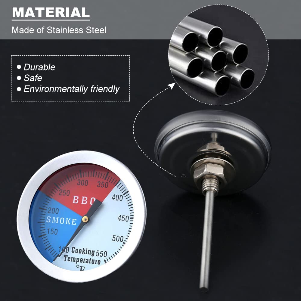 3" Face 1000F Charcoal BBQ Thermometer,1PC Barbecue Temperature Gauge