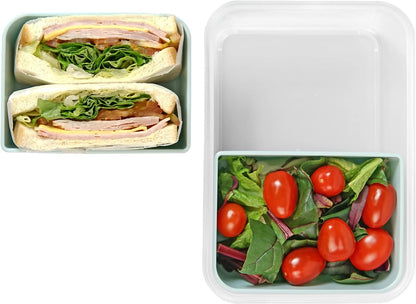 carrotez Food Storage Containers with 3 Removable Compartments, Food Prep Container with Airtight Lids, Portion Control Container, Microwave Safe, Reusable, 4.64 Cup (1100ml)