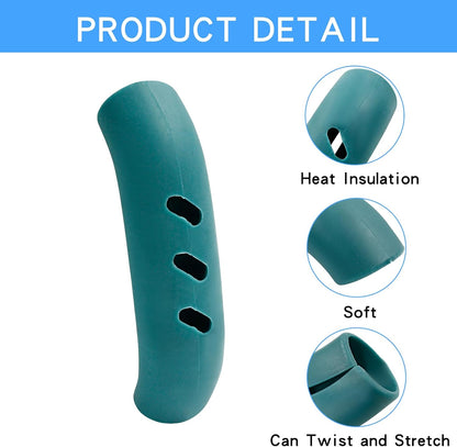 6 Pack Silicagel Pot Handle Covers 3 Inch Lid Handle Covers Green Handle Holder Grip Heat Insulation Handle Cover for Pan,Pot
