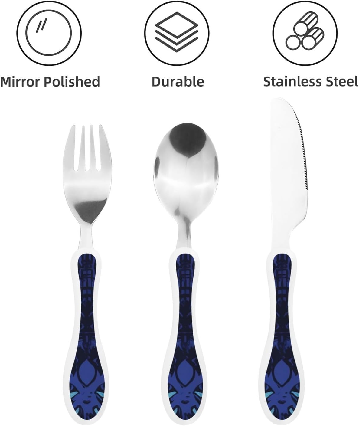 3-Piece Kids Silverware Set With Storage Case, Stainless Steel Reusable Children Safe Knife Spoon Fork Set Blue Active Girl Running Sunset Children Flatware Set For Kids Lunch Box - Colors A
