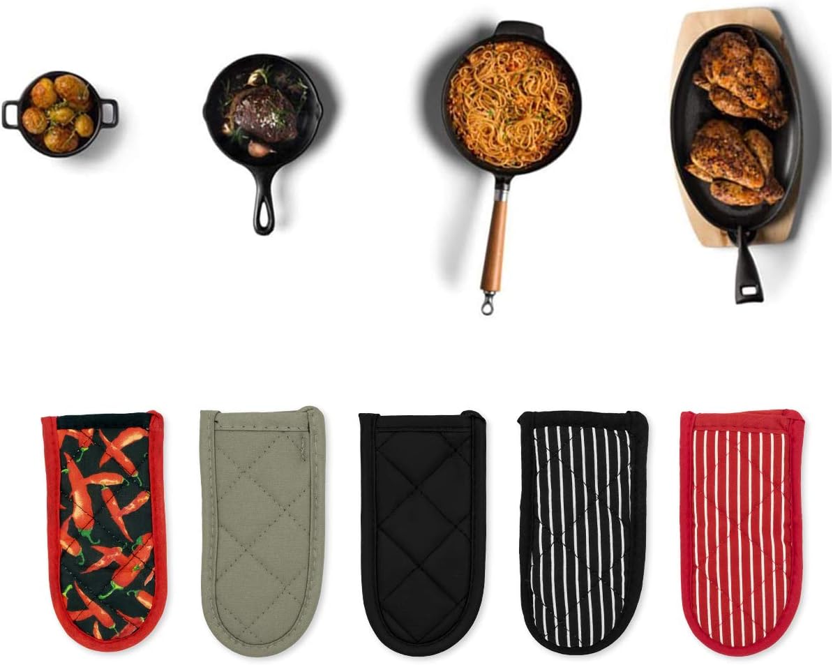 Evoio Cast Iron Skillet Pot Pan Hot Handle Covers (4-Pack Red Peppers)