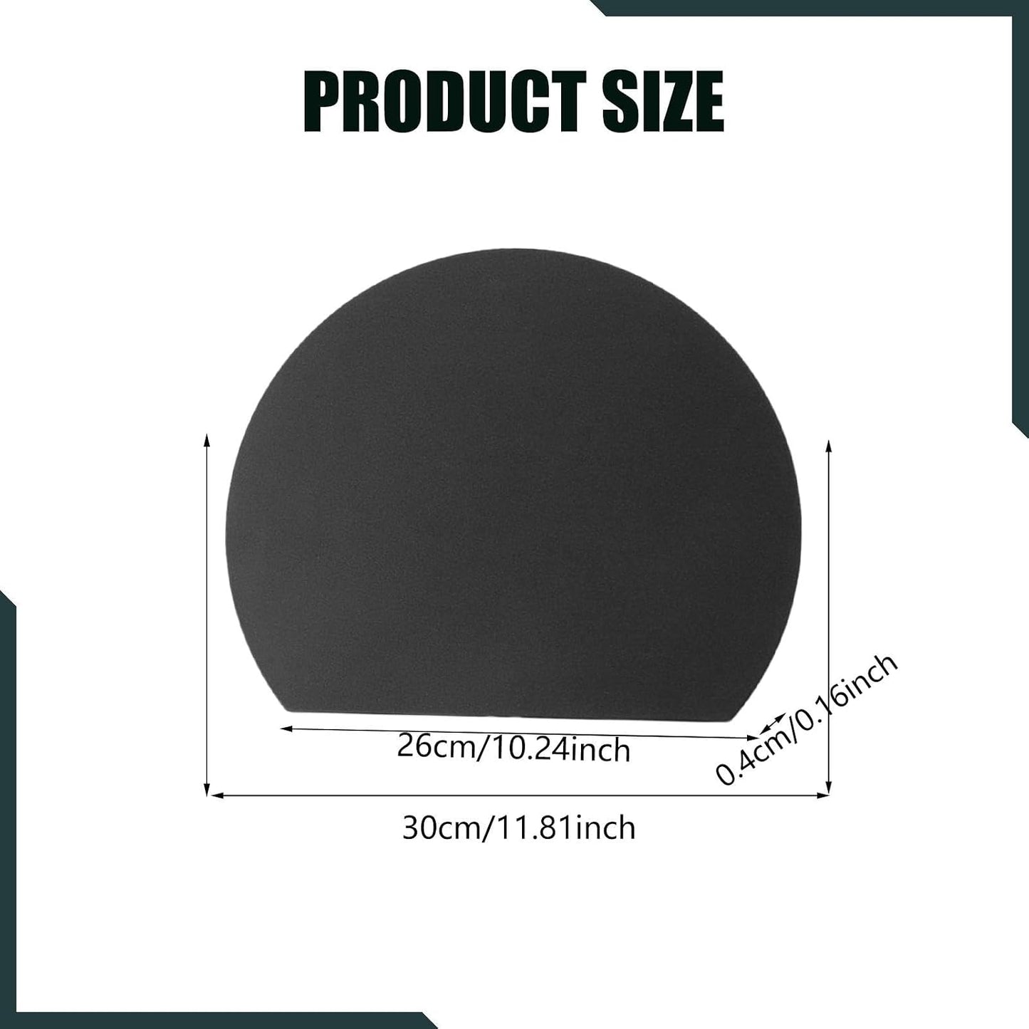 Cutting Mat, Non-Slip, Scratch-Resistant, D-Shaped, Flexible, Made of TPU, for The Kitchen, Black L