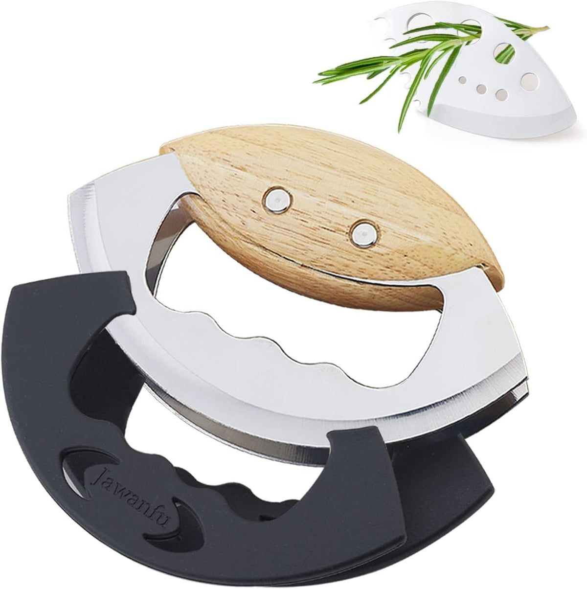 Salad Chopper Tools, Finely Chopped Salad Mezzaluna Knife