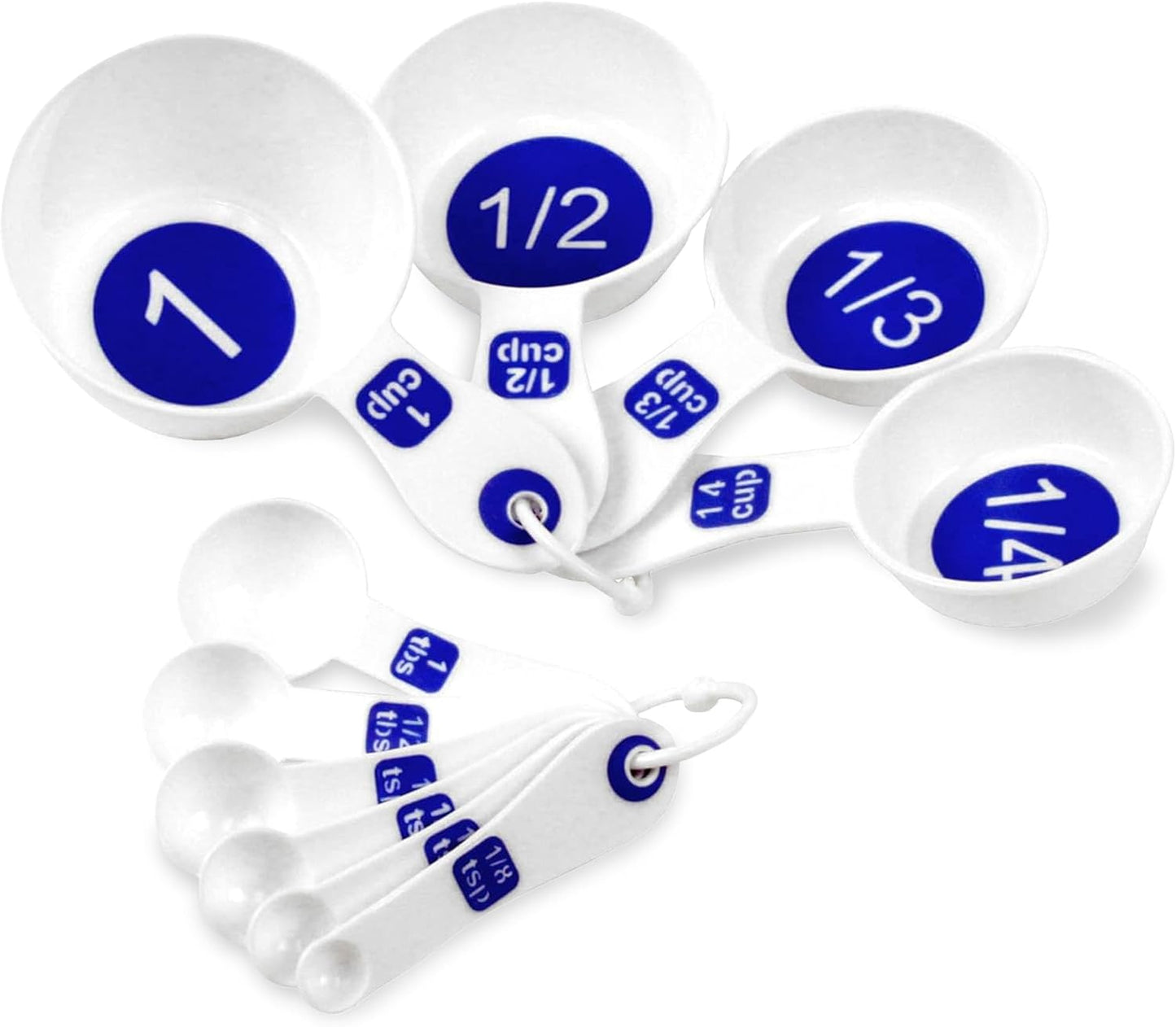 Chef Craft Easy to Read Plastic, Measuring Cup Set, 10 piece set, Blue