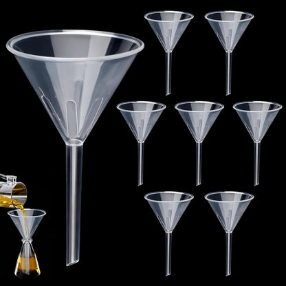 6 Inch Wide Mouth Plastic Large Funnels,Multi-Purpose Clear Funnels with with Reaching Spout for Water Bottles,Oils,Kitchen, Easy and Smooth Content Transfer