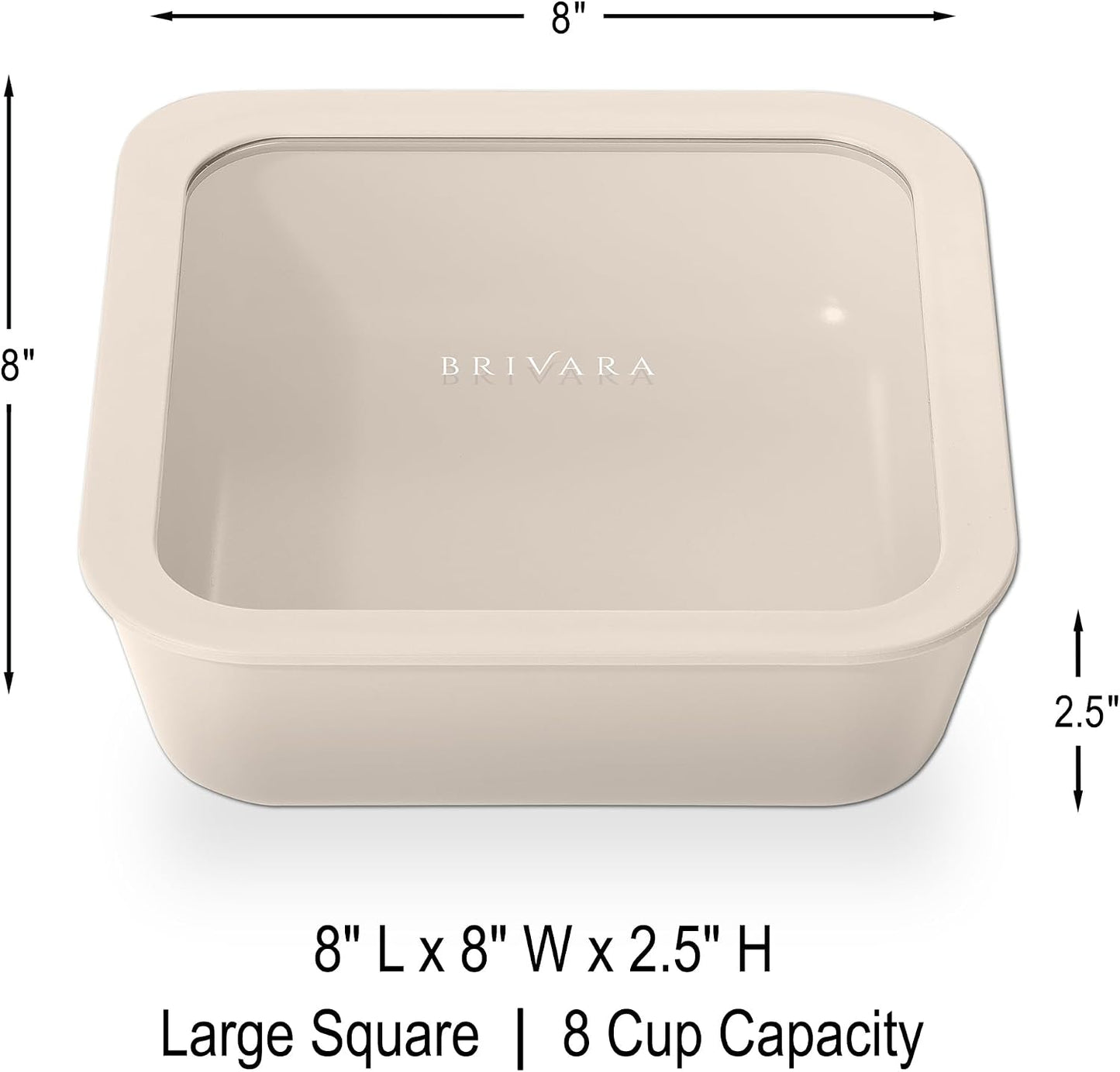 Ceramic Coated Glass Food Storage Container | No PTFE, PFOA, PFAS, and BPA | Reusable Non Toxic Meal Prep Container with Glass Lid | Easy To Store | 3 Cup Rectangle [Onyx]