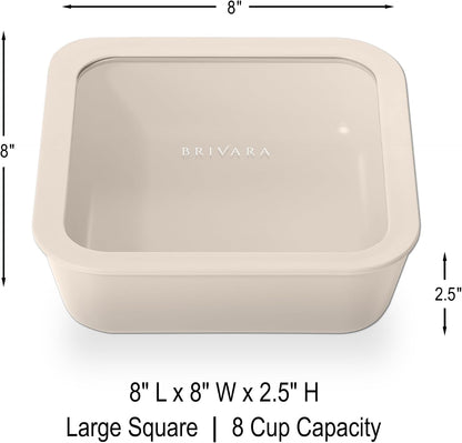 Ceramic Coated Glass Food Storage Container | No PTFE, PFOA, PFAS, and BPA | Reusable Non Toxic Meal Prep Container with Glass Lid | Easy To Store | 3 Cup Rectangle [Onyx]