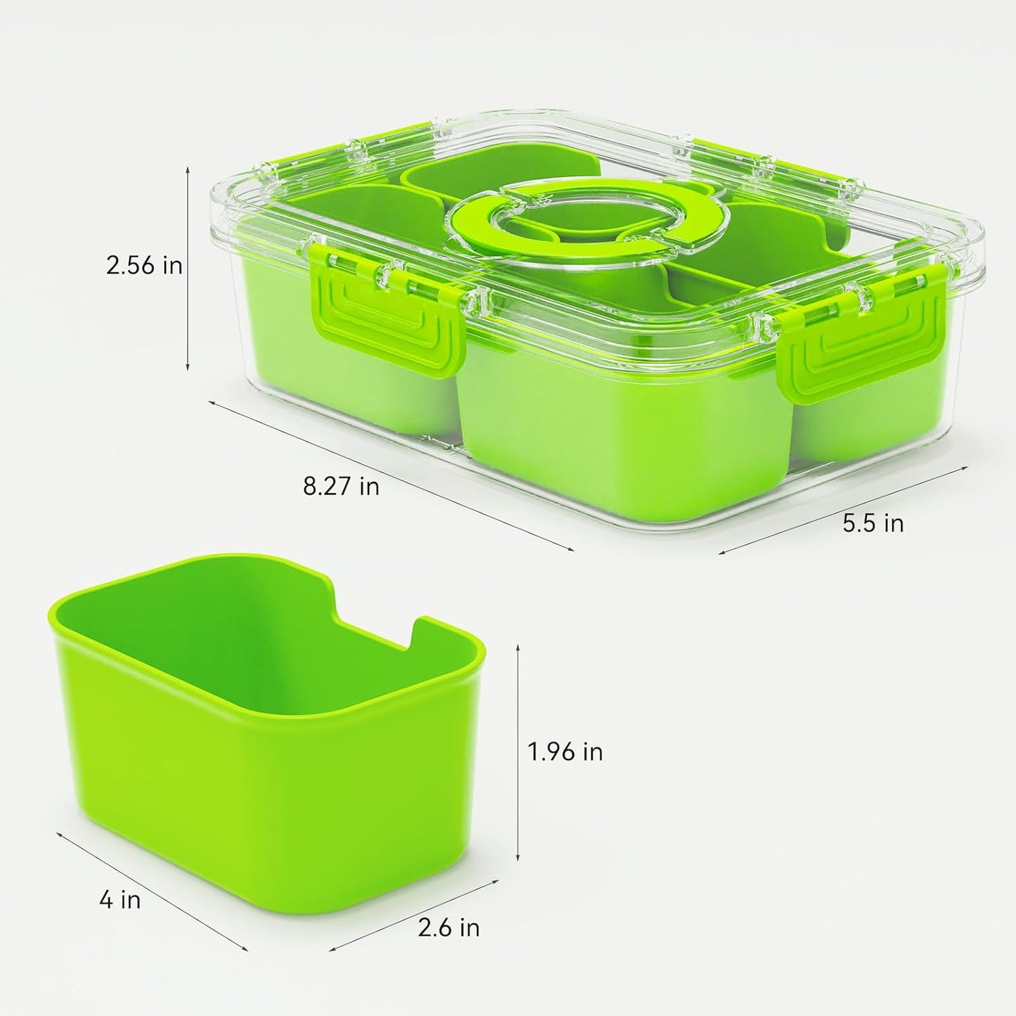 Small Snack Box Containers for Adults Men Women with 4 Compartments,Reusable Bento Box Adult Food Trays for Fruit,Charcuterie,Pink Lunch Box Divided Serving Tray with Lid and Handle for Work Travel