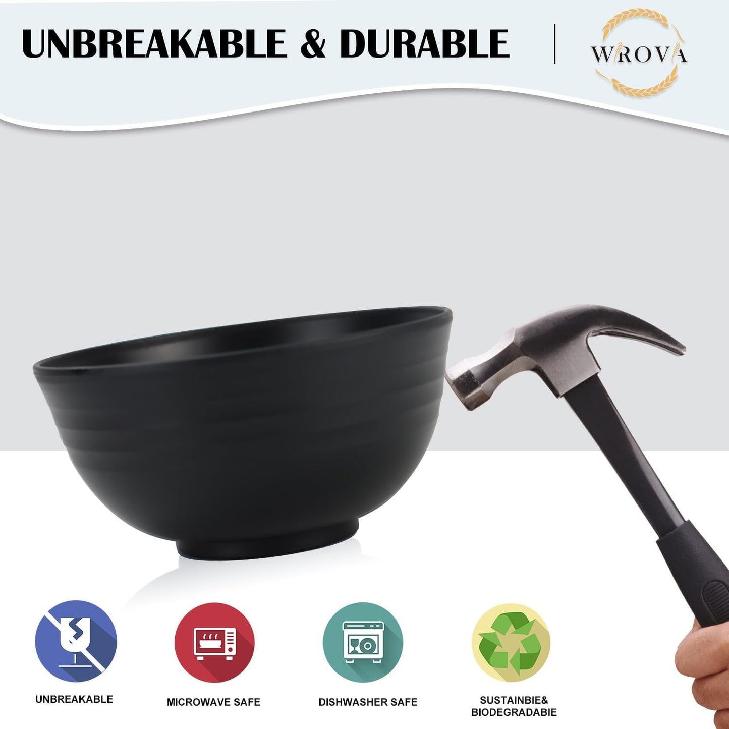 Wheat Straw Bowl Sets,8 PCS Unbreakable Cereal Bowl 26 OZ,Microwave and Dishwasher Safe Bowls,Bowl Sets for Camping and Picnic BPA Free Colorful Salad Bowls for Serving Soup,Oatmeal and Fruit Etc…