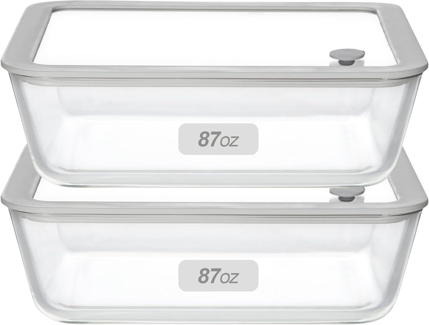 Glass Food Containers with Glass Lid, Microwave Safe Food Storage Container Set, 4 Pack of 35oz, Large Size Airtight Storage Set with Leak Proof Lids, Meal Prep Containers