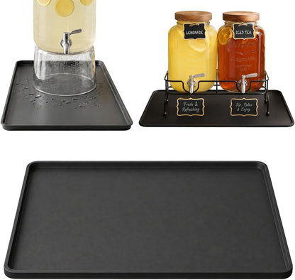 Drip Mat Fit for Drink Dispenser, Drip Tray for 2 Glass Drink Dispensers | Fits Dual Beverage Dispensers And Catches Drips, Condensation And Spills For Cleaner Party Tables And Drink Stations