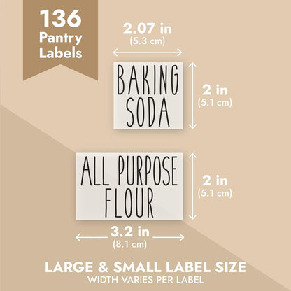 Talented Kitchen 158 Food Container Labels - Durable Waterproof Adhesive - Clear Script Sticker Design for Pantry & Fridge - Freezer Labels & Symbol Stickers - Clear & Black Laminated Paper