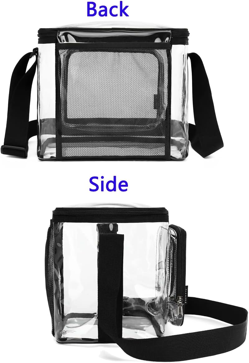 FlowFly Insulated Reusable Lunch Bag Adult Large Lunch Box for Women and Men with Adjustable Shoulder Strap,Front Zipper Pocket and Dual Large Mesh Side Pockets,Cherry - Colors B