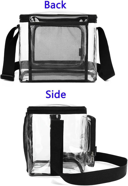 FlowFly Insulated Reusable Lunch Bag Adult Large Lunch Box for Women and Men with Adjustable Shoulder Strap,Front Zipper Pocket and Dual Large Mesh Side Pockets,Cherry - Colors B