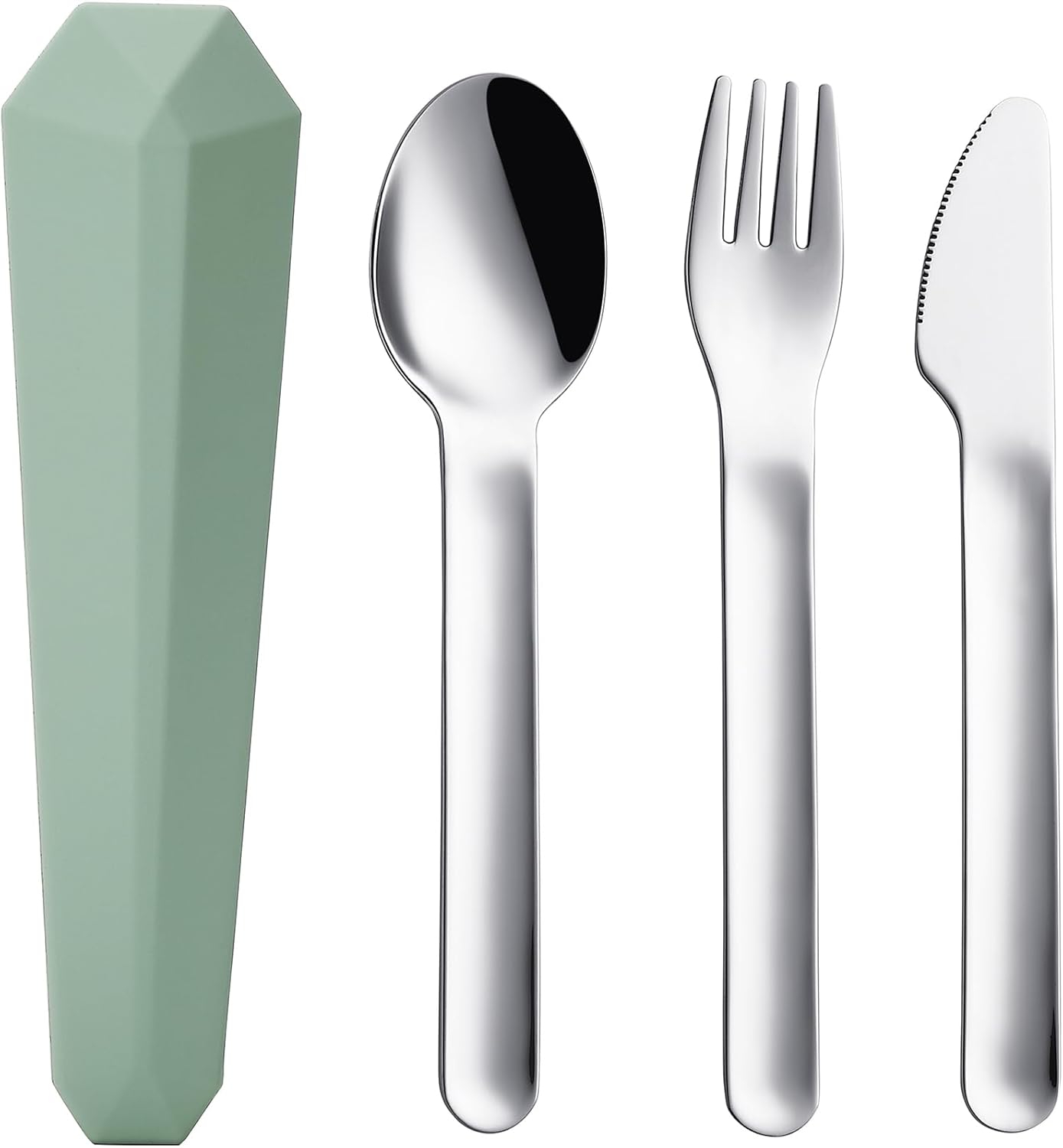 Utensils for Lunch Box Accessories, DEVICO Travel Silverware Set with Case, Camping Flatware Include 18/8 Stainless Steel Knife Fork and Spoon Set, Reusable Portable Cutlery Set for School (Teal)