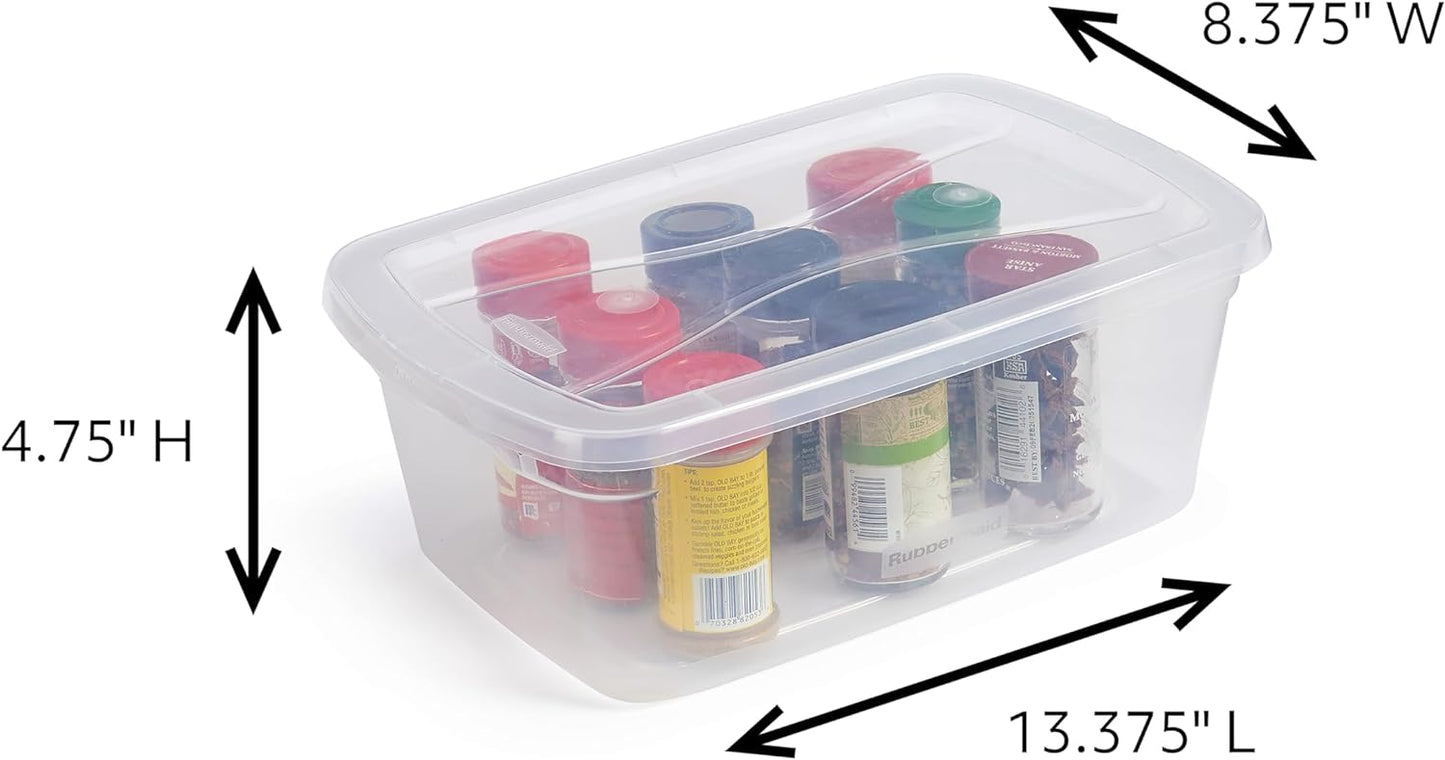 Rubbermaid Cleverstore 17 Qt Clear Storage Bins with Lids, 6-Pack, Stackable, BPA-Free, Made in USA