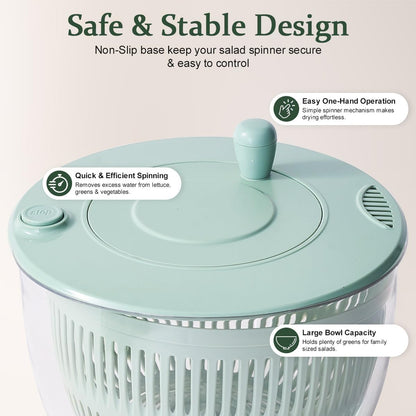 Salad Spinner & Vegetable Cutter, 2-in-1 Drain Bowl & Lettuce Spinner