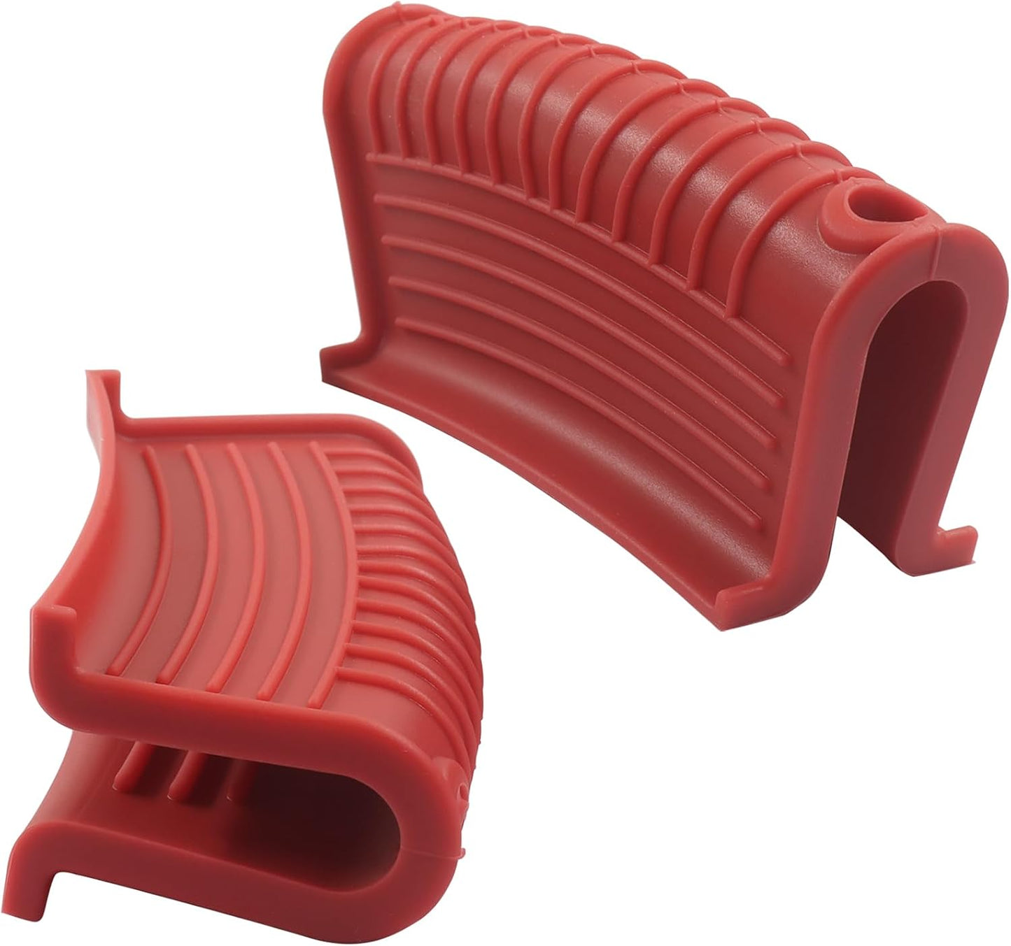 4 PCS Silicone Pot Handle Holders, Hot Skillet Handle Covers for Cast Iron Pans - Heat Resistant Non-Slip Grip Sleeves for Frying Pans, Griddles(Red)
