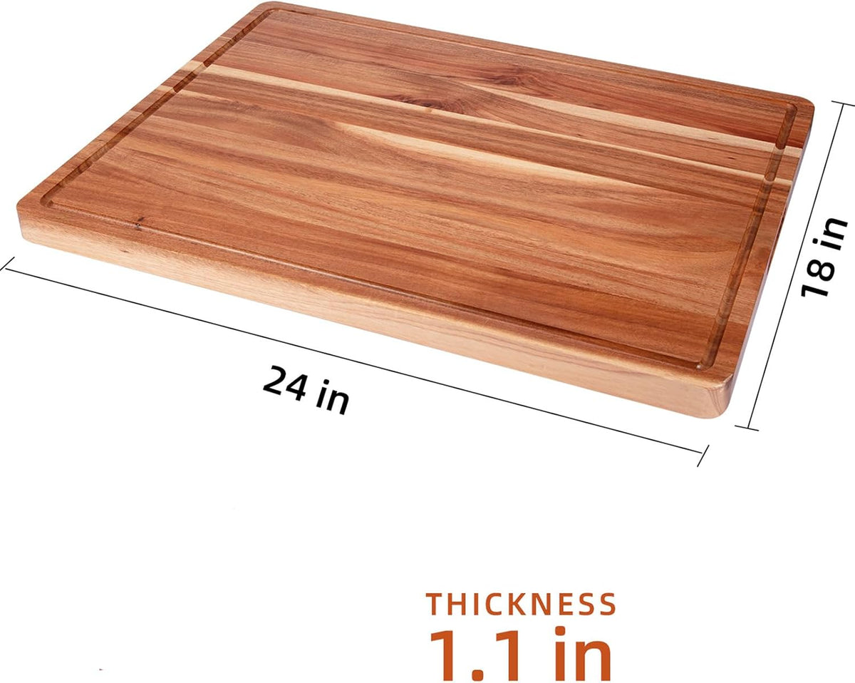 GAOMON 24 x 18 In Acacia Cutting Boardfor Kitchen, XXL Extra Large Charcuterie Cheese Platter Serving Tray, Food Prep and Serving Boards, Chopping Boards for Meal Vegetables and Cheese