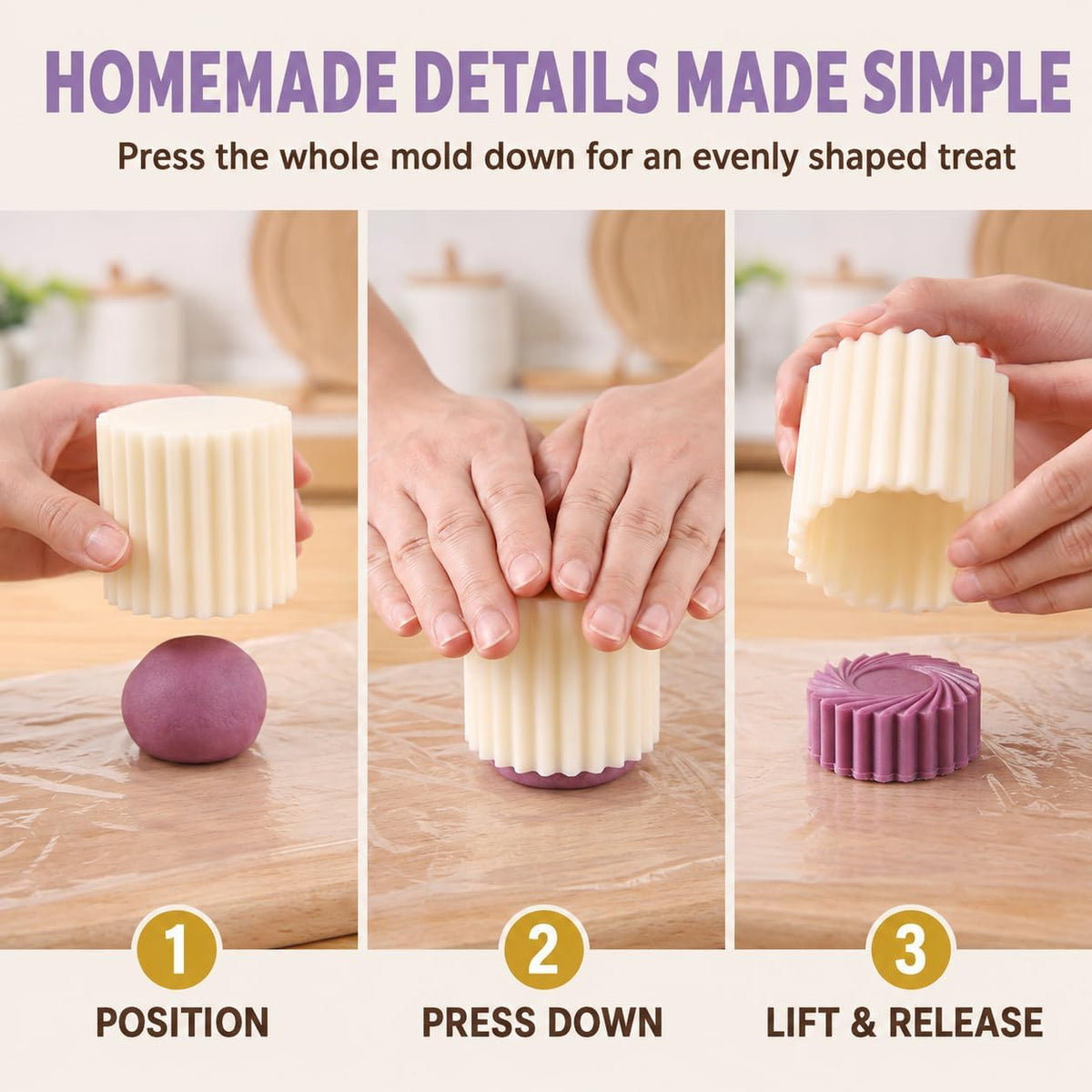 Cookie Press Mold Creative Double Ended Pastry Mold for DIY Pastry Mooncake