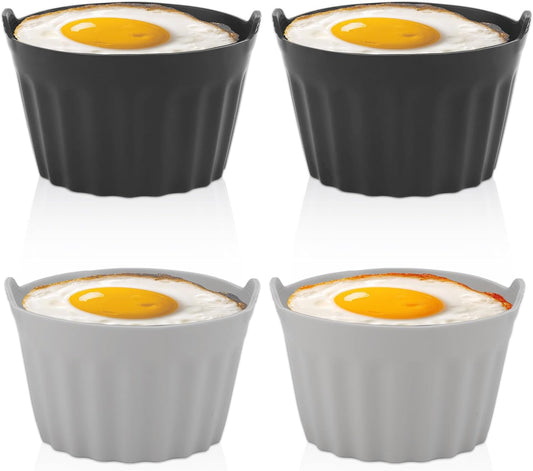 4pcs Silicone Muffin Cups, Non-Stick Silicone Baking Cups Cupcake Molds Reusable Muffin Liners Air Fryer Egg Mould Lunch Box Dividers Baking Accessories for Cupcakes Pudding Egg Tart Custard