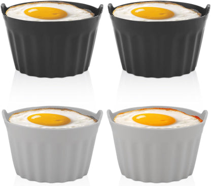 4pcs Silicone Muffin Cups, Non-Stick Silicone Baking Cups Cupcake Molds Reusable Muffin Liners Cupcake Liners Lunch Box Dividers Baking Accessories for Cupcakes Pudding Egg Tart Custard