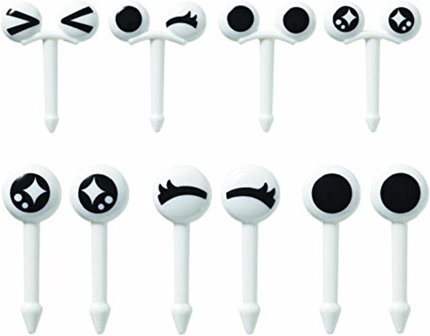 Torune P-3100, Medama Food Picks, 10 Picks, Black and White