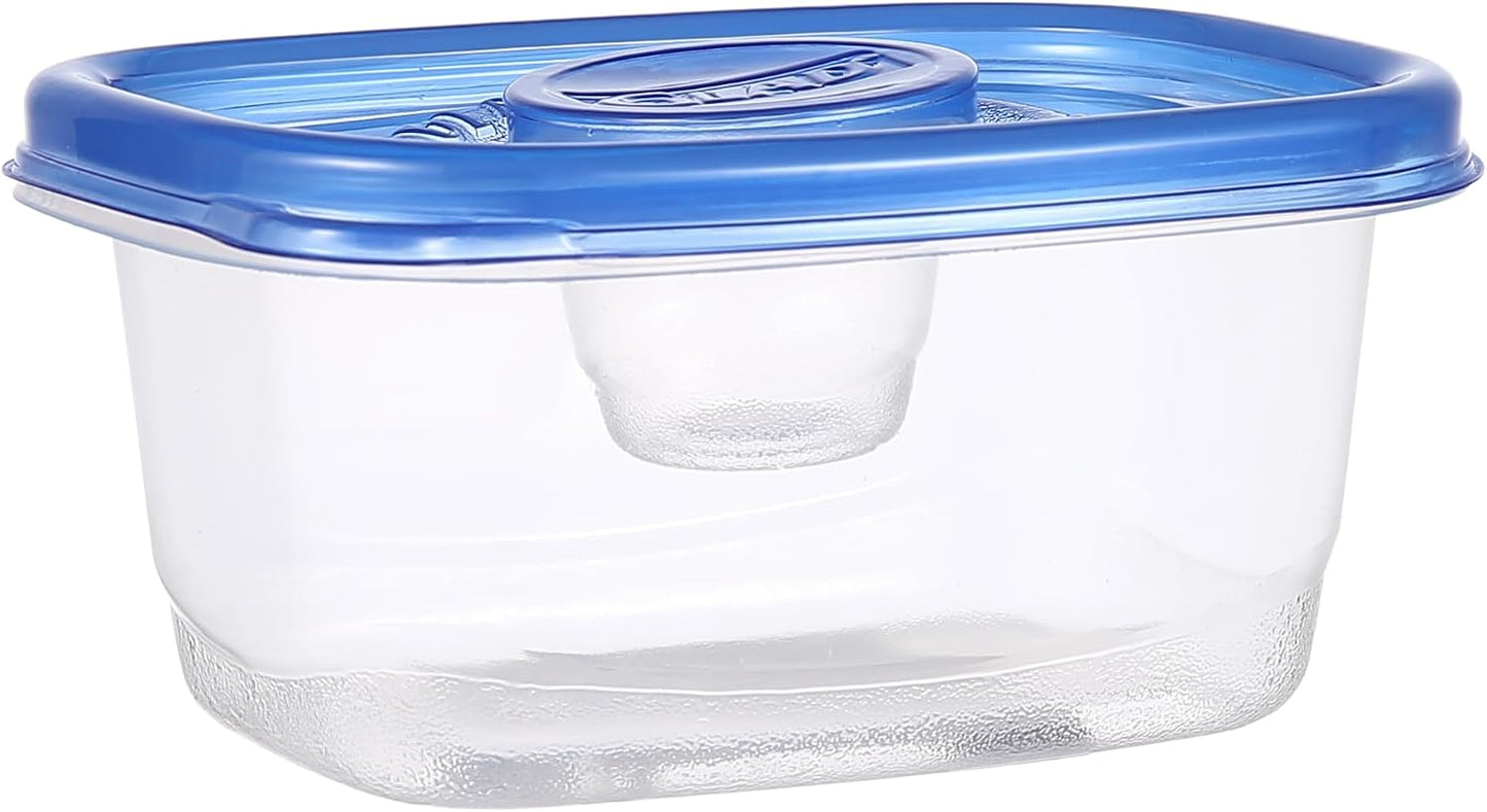 Glad GladWare Tall Entree Food Storage Containers with Lids, Large Square BPA Free Plastic for Meal Prep and Lunches, Lock Tight Seal, Microwave and Dishwasher Safe, 42 Oz, 3 Count