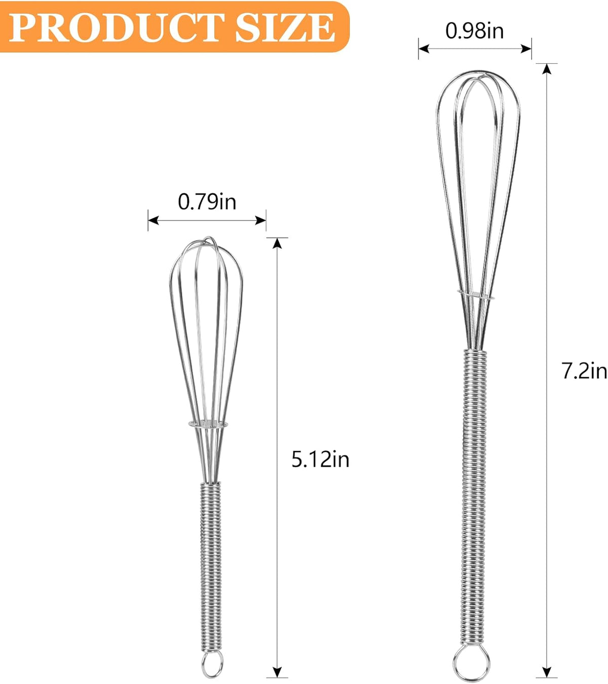 NileHome 3-Pack Stainless Steel Whisk Set, Kitchen Utensils for Cooking