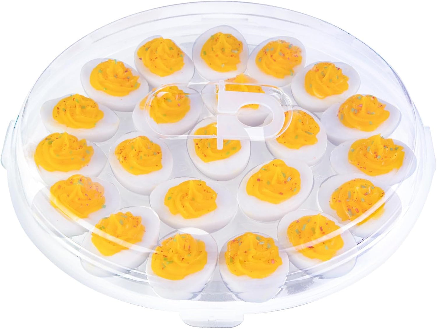 HANSGO Deviled Egg Containers with Lid, Deviled Egg Platter Carrier Holder Trays with 22 Slots for Holiday Party and Home Kitchen, Green