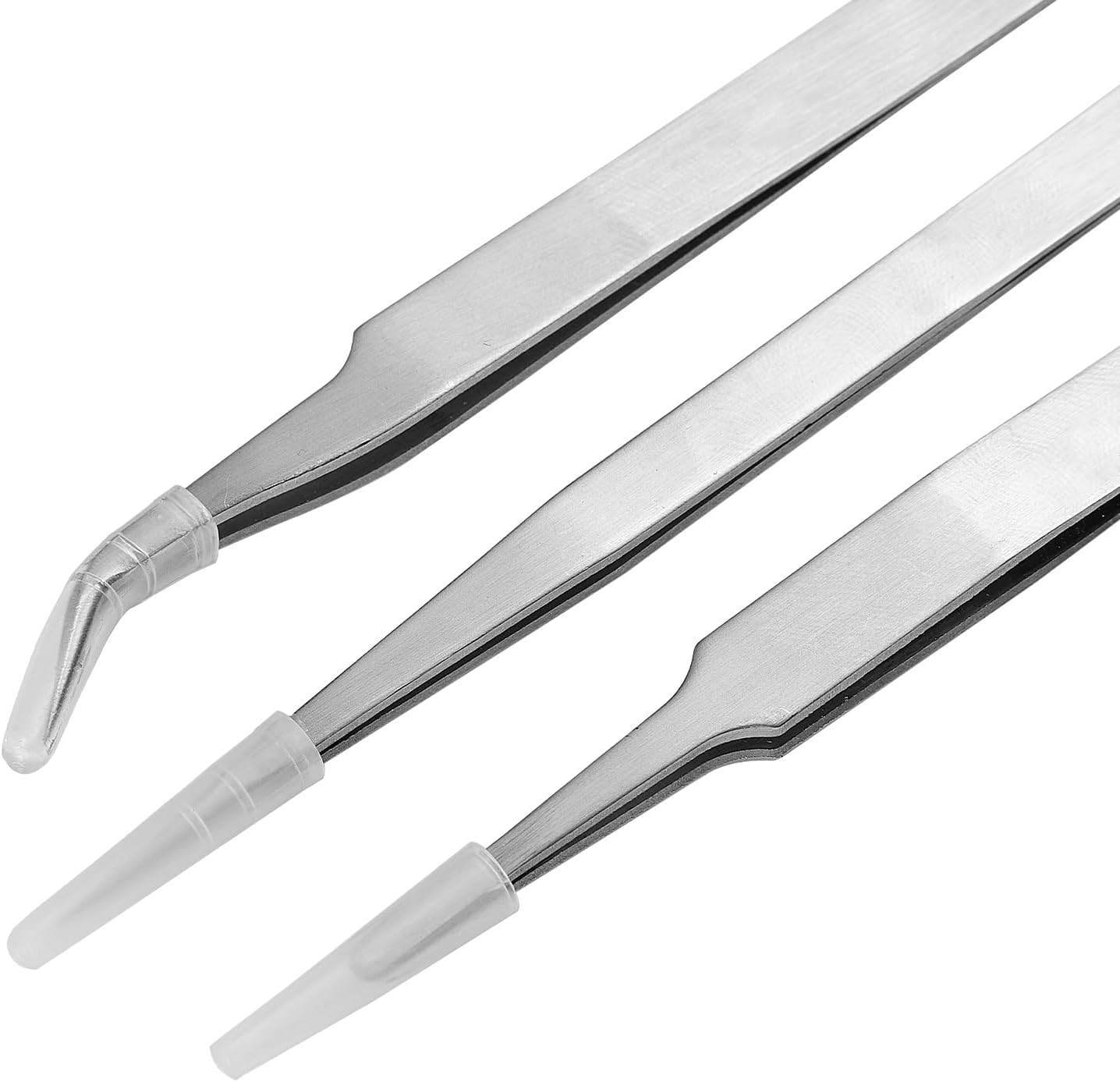 Precision Tweezers Set,Upgraded Stainless Steel of Craft Tweezers - Extra Fine,Angled,Blunt Tips for Electronics,Hobby, Industrial,Laboratory Work,Jewelry-Making,Model,Cooking