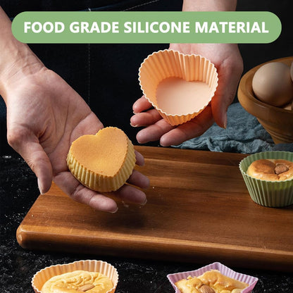 5Pcs Silicone Baking Cups Muffin Liners, Reusable Baking Cups Pastry Muffin Molds, 42343224