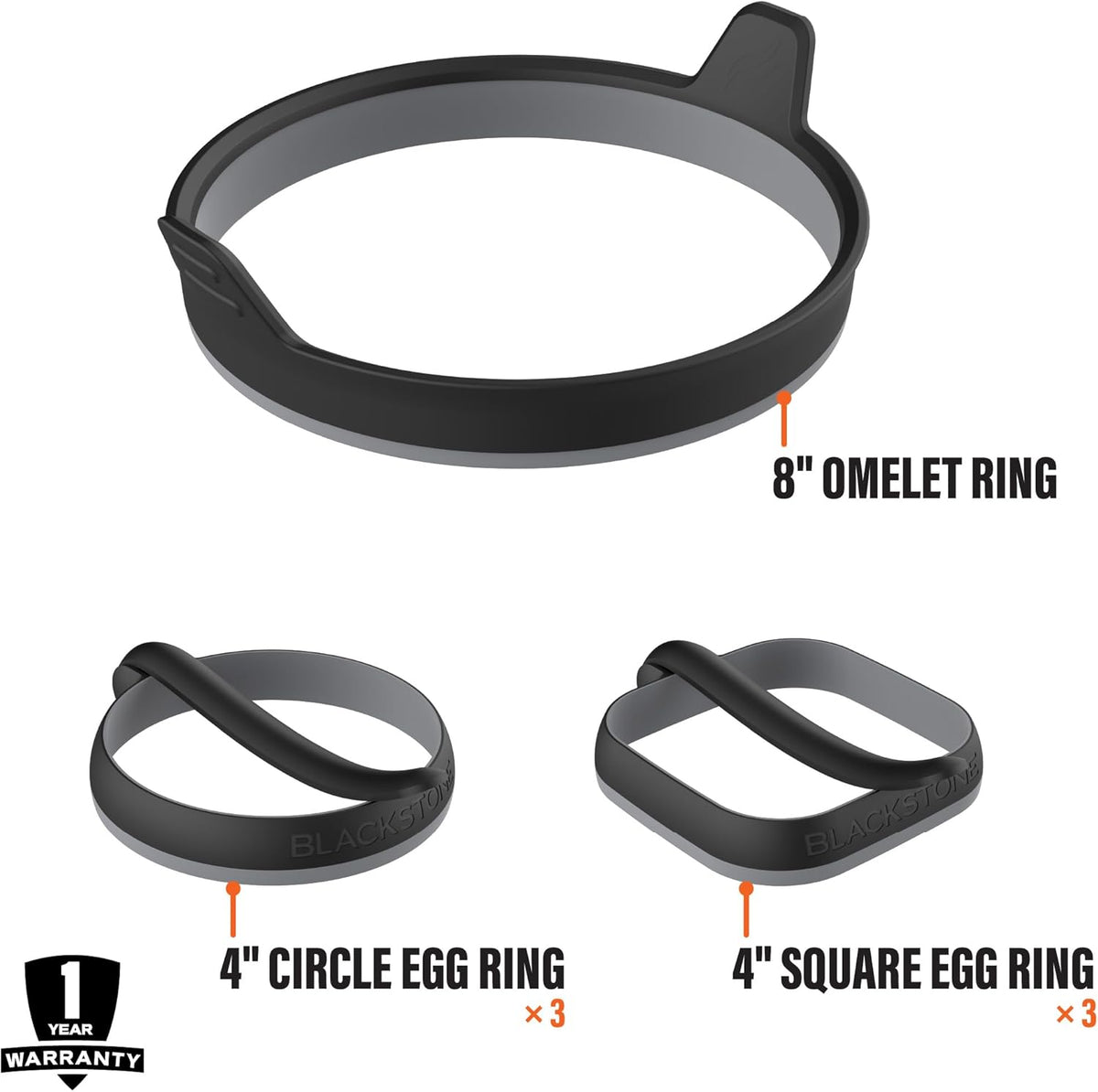 Blackstone® Egg & Omelet Ring Kit, 7 Piece Accessory Set