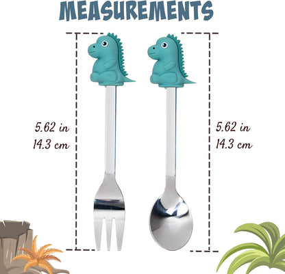 Cocktail Forks, 6-Piece Appetizer Forks, Cat Shapes, Stainless Steel and Silicone Small Forks for Fruits, Cheese, Appetizers