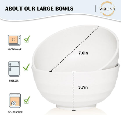 Wheat Straw Bowl Sets,8 PCS Unbreakable Cereal Bowl 26 OZ,Microwave and Dishwasher Safe Bowls,Bowl Sets for Camping and Picnic BPA Free Colorful Salad Bowls for Serving Soup,Oatmeal and Fruit Etc…