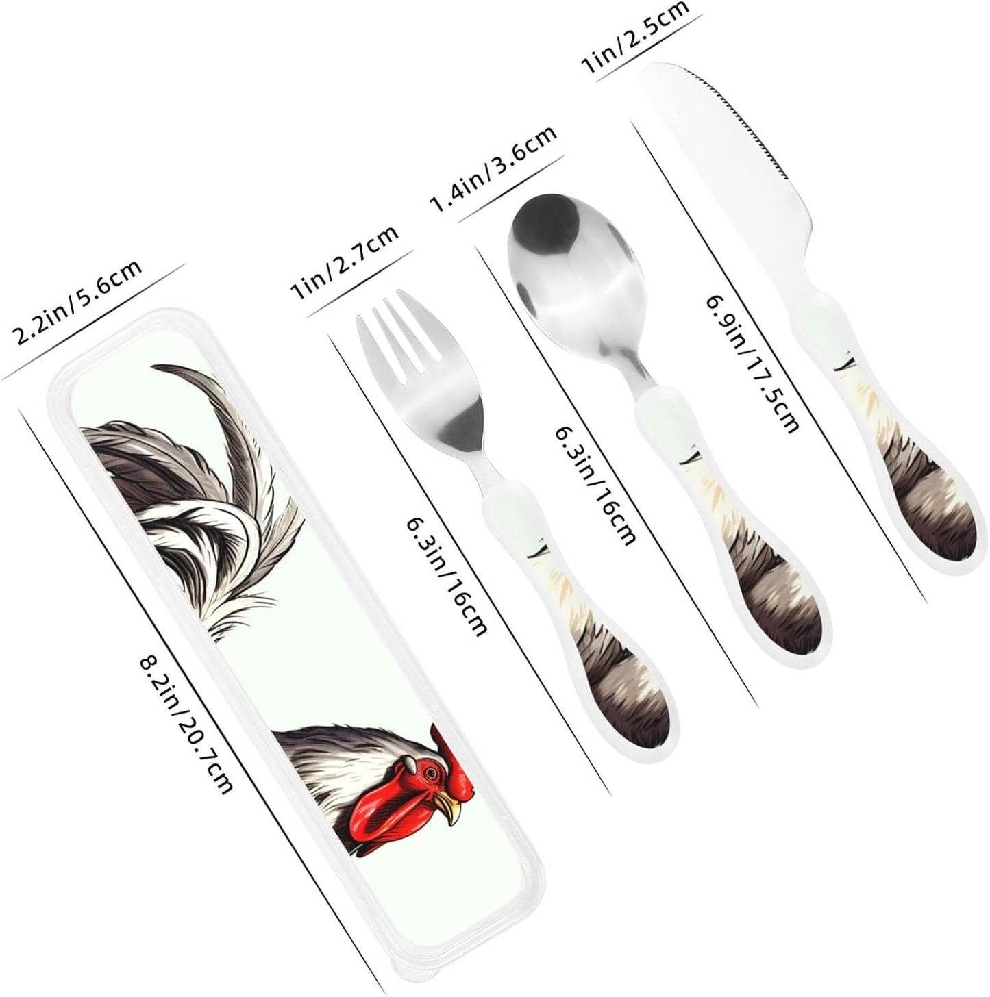 3-Piece Kids Silverware Set With Storage Case, Stainless Steel Reusable Children Safe Knife Spoon Fork Set Blue Active Girl Running Sunset Children Flatware Set For Kids Lunch Box - Colors B