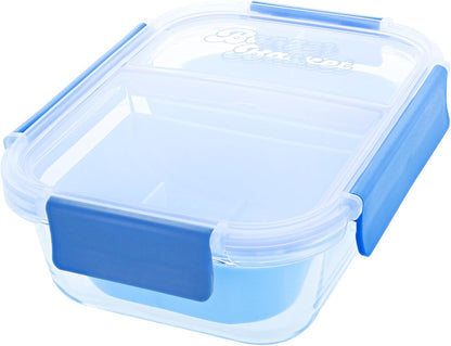 Two Compartment Borosilicate Glass Container Cleaning Tool with Sealable Lid (Full Melt Sand)