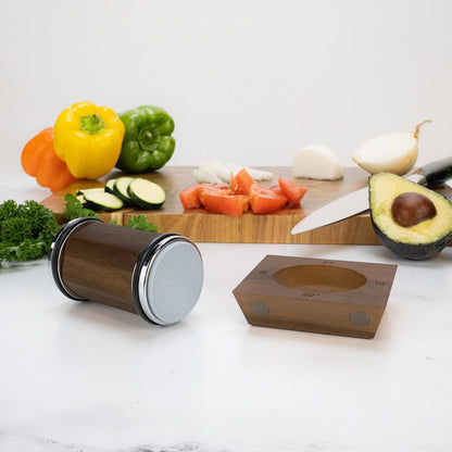 SENKEN Rolling Knife Sharpener with Solid Wood Magnetic Base - Sharpens at 4 Angles 15°, 18°, 20°, and 22° - Includes Diamond and Ceramic Discs