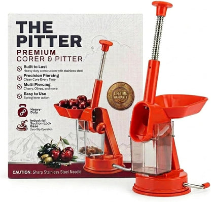 Cherry Pitter, Olive Stoner, Stainless Steel Plunger, Suction Base